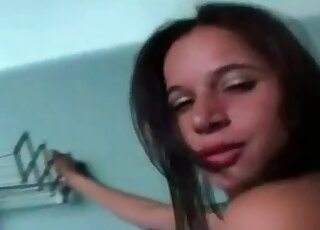 Fit starlet with long legs having some hot kinks